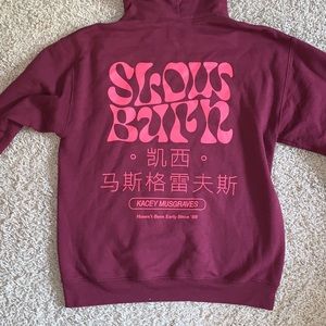 Kacey Musgraves Slow Burn Maroon Hoodie, Size M